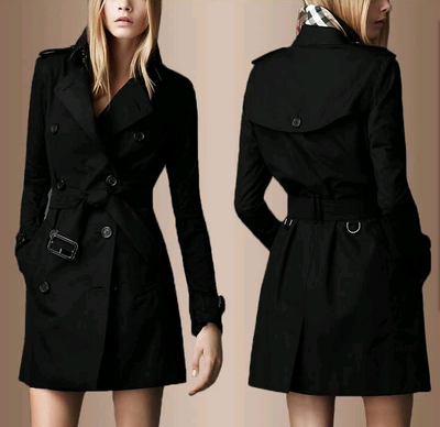 Abrigo Impermeable Largo para Mujer - Gabardina Elegante Ajustada Doble Botonadura - Image 5