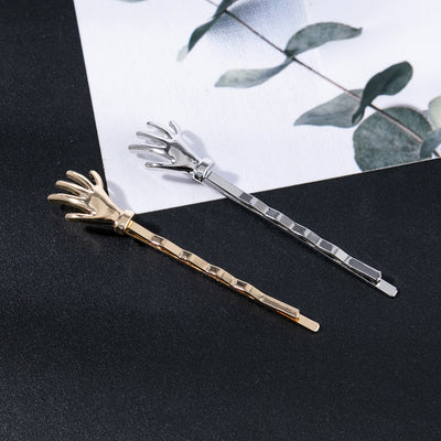 Clips para el Cabello Metal Calavera con Forma de Mano para Mujer - Image 4
