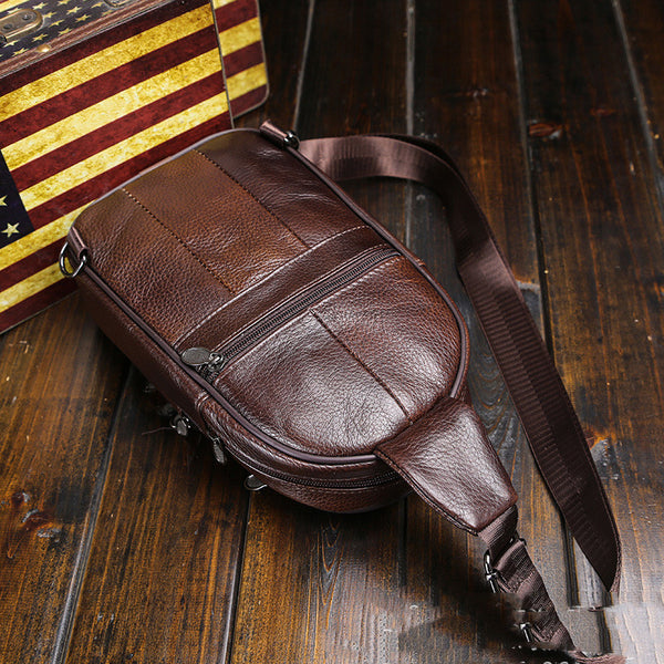 Bolso de Pecho Cuero Genuino para Hombre - Estilo Casual Premium