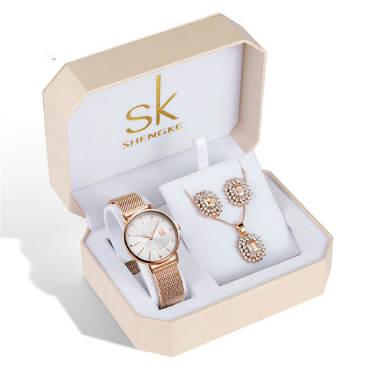 Conjunto de Joyería con Cristales: Reloj, Aretes y Collar - Image 18