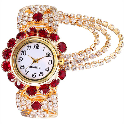 Reloj de Cuarzo para Mujer con Cadena de Diamantes y Cierre de Garra