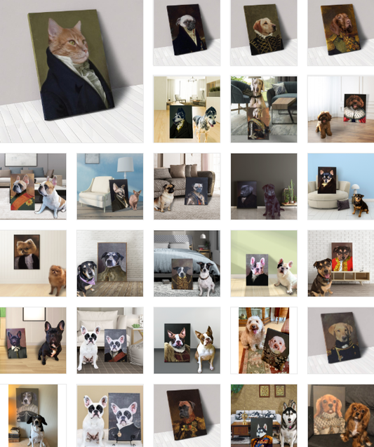 Retrato Personalizado de Mascota en Lienzo - Arte Nórdico para Pared