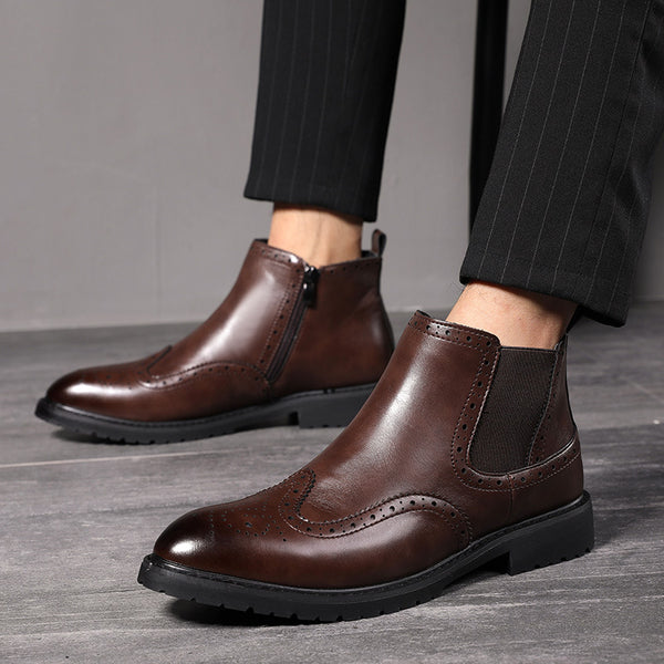 Botas de Cuero Casual Elegantes Talla Grande - Diseño Cruzado Moderno