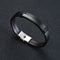 Stainless Steel Leather Bracelet Negro
