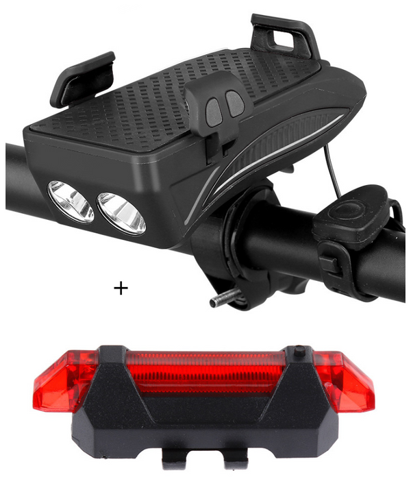 Soporte Multifuncional para Celular en Bicicleta con Cargador, Luz LED y Timbre - Image 12