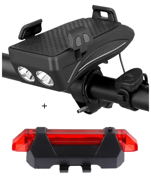 Soporte Multifuncional para Celular en Bicicleta con Cargador, Luz LED y Timbre - Image 12