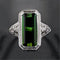Anillo de Esmeralda Natural para Mujer - Diseño Europeo y Estadounidense
