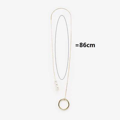 Cadena larga de suéter coreano con perlas elegantes - Image 5