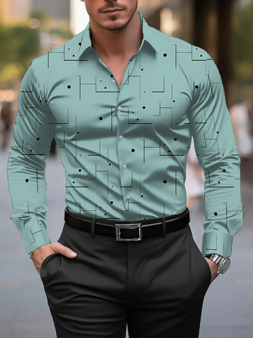 Camisa Casual Transpirable para Hombre con Patrón Irregular - Image 6