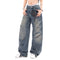 Jeans Rotos Plisados Irregular Unisex