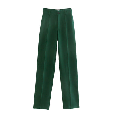 Pantalones Casuales de Cintura Alta Estilo Europeo - Corte Recto Clásico - Image 10