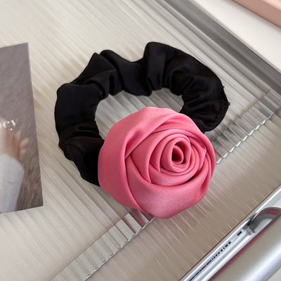 Anillo para Cabello de Satén con Rosa Hecha a Mano - Alta Elasticidad - Image 15