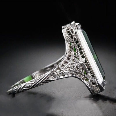 Anillo de Esmeralda Natural para Mujer - Diseño Europeo y Estadounidense - Image 4