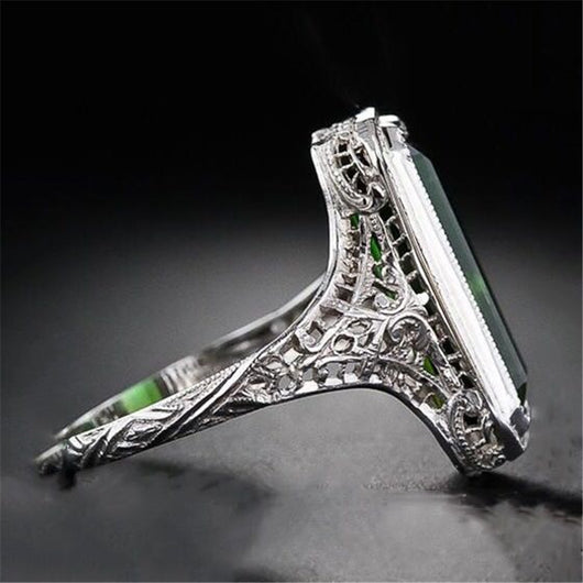 Anillo de Esmeralda Natural para Mujer - Diseño Europeo y Estadounidense - Image 4