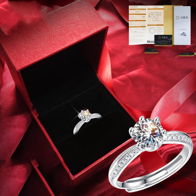 Anillo de Diamante de Quilate en Oro Blanco para Parejas en Plata Esterlina - Image 2