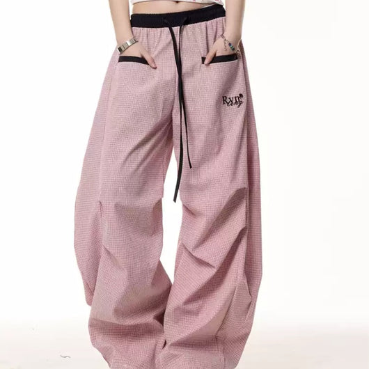 Pantalones Sueltos a Rayas Retro de Contraste para Mujer - Comodidad de Verano - Image 11