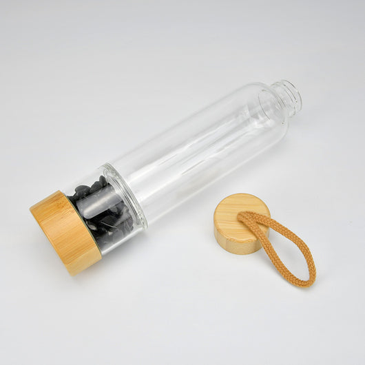 Vaso Térmico de Cristal con Tapa de Bambú y Piedras de Poder - Doble Capacidad - Image 13