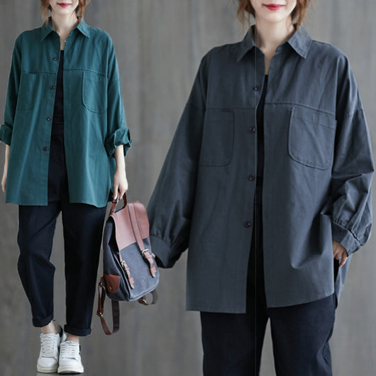 Chaqueta Camisera Manga Larga Talla Grande para Mujer - Image 6