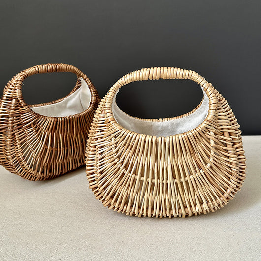 Bolsa de Tejido Ratán Vintage para Verano - Portátil y Elegante