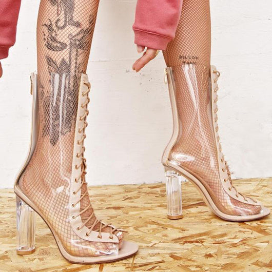 Botas Personalizadas de Caña Media con Tacón Cristal para Mujer - Image 5