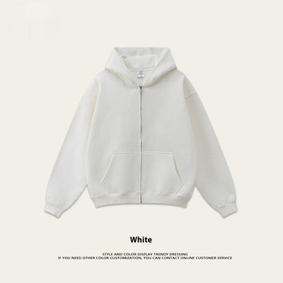 Sudadera con Capucha Polar de Colores Sólidos Holgada y Cómoda para Deportes - Image 3