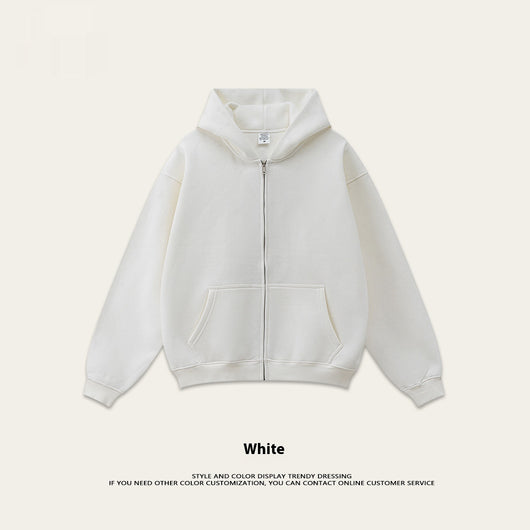 Sudadera con Capucha Polar de Colores Sólidos Holgada y Cómoda para Deportes - Image 3