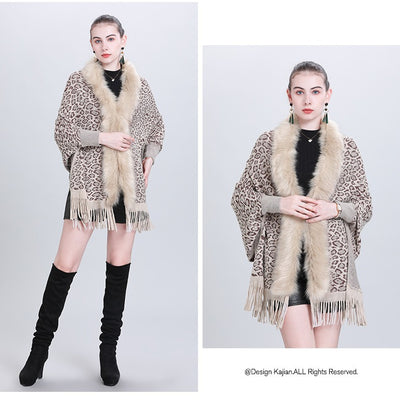 Chal Tejido con Cuello de Pelaje Sintético para Otoño e Invierno - Image 6