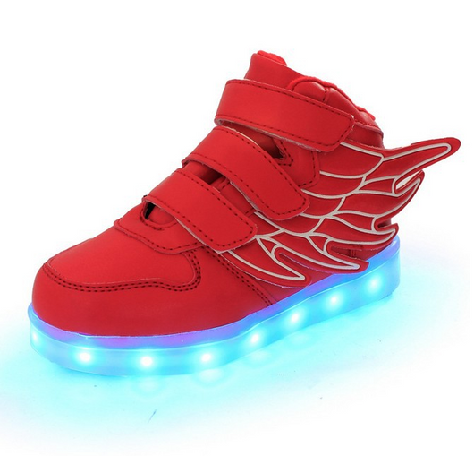 Zapatos LED Infantiles con Alas Luminosas y Carga USB