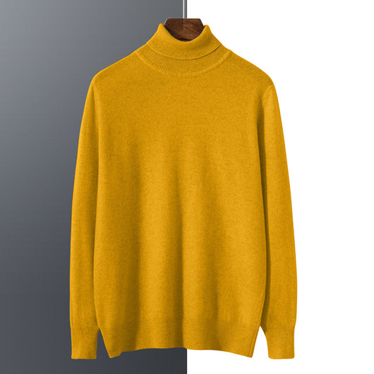 Suéter de Cuello Alto para Hombre Ajustado Liso - Image 14