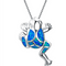 Fashion Plateado filled Azul opal sea turtle pendant necklace for women female Animal wedding ocean beach jewelry gift K
