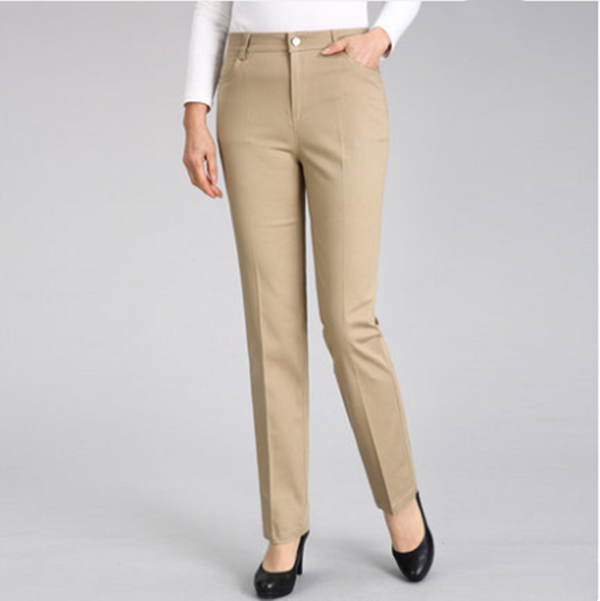 Pantalón Blanco de Cintura Alta Recto y Holgado
