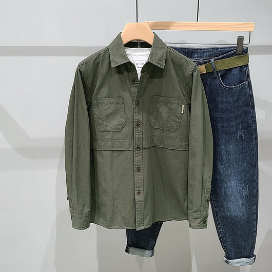 Camisa Manga Larga con Costuras de Diseño Premium para Hombre