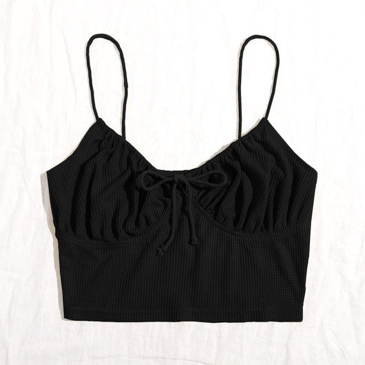 Camisola Sexy con Tirantes Delanteros y Pliegues en el Pecho - Image 10