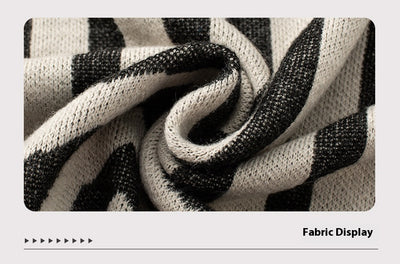 Poncho Tejido de Rayas Otoño Invierno con Flecos Elegante - Image 33