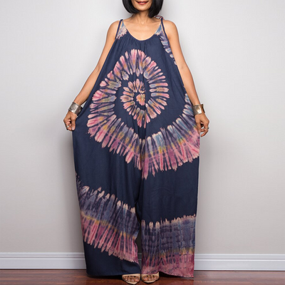 Jumpsuit Ancho con Estampado Tie-Dye y Cintura Ajustable - Image 9
