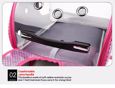 Mochila Transportadora Transparente Plegable para Perros Pequeños con Bolsillo Pañales - Image 19