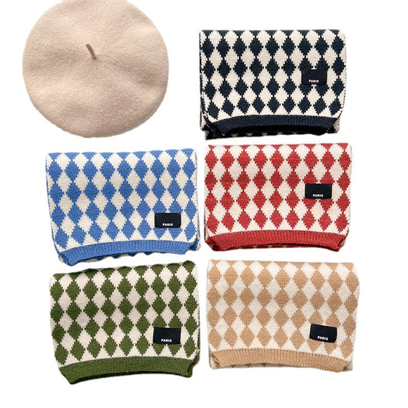Bufanda Larga de Lana Tejida Coreana Premium para Invierno