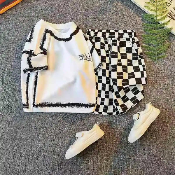 Conjunto Infantil de Verano: Playera y Shorts Ligeros de Moda