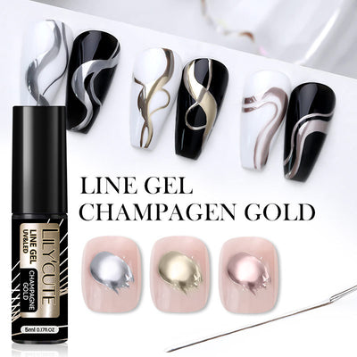 Esmalte Gel Metálico con Adhesivo Cable para Uñas Artísticas - Acabado Plateado Fotocurable - Image 14