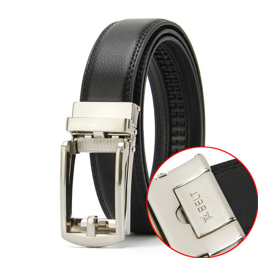 Cinturón de Cuero Doble Capa con Hebilla Automática para Hombre - Image 14