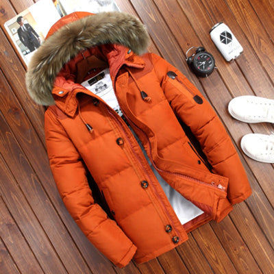 Chaqueta Corta de Plumón de Pato Blanco para Hombre - Image 23