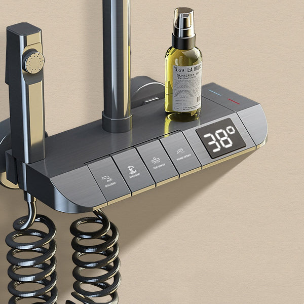 Conjunto de Ducha Gris Gun - Cabezal de Lluvia Premium