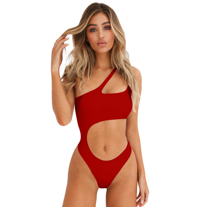 Traje de Baño Enterizo con Hombro Único y Cintura Hueca - Image 8