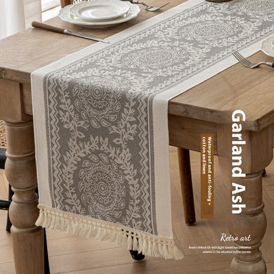Mantel Largo de Algodón y Lino para Comedor - Image 12