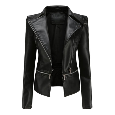 Chaqueta de Cuero para Mujer Desmontable Primavera Otoño - Image 2