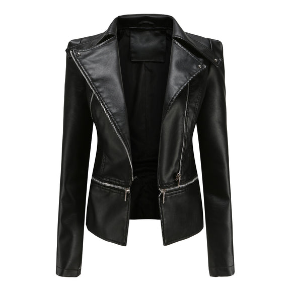 Chaqueta de Cuero para Mujer Desmontable Primavera Otoño
