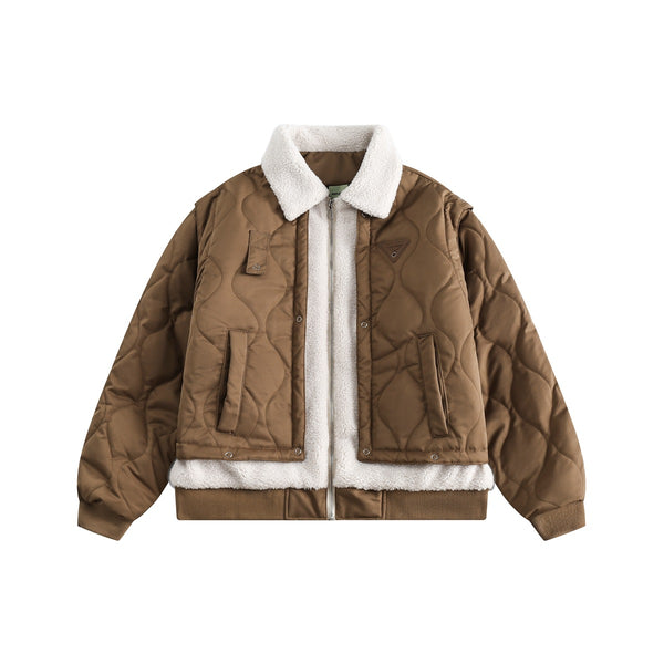 Cardigan Suelto de Algodón con Solapa - Abrigo Cálido Casual