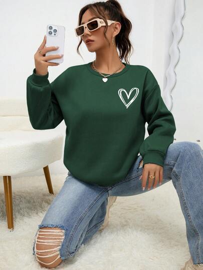 Sudadera Oversize con Estampado de Corazón y Hombros Caídos - Image 26