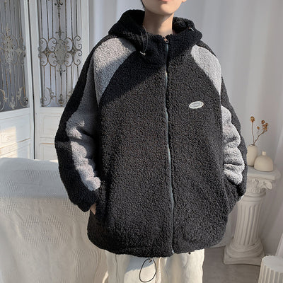 Chamarra de Lana Peluche Suelta para Parejas Estilo Hong Kong Street Fashion - Image 10