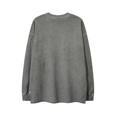 Playera Manga Larga Oversize Lavada para Hombre - Image 15
